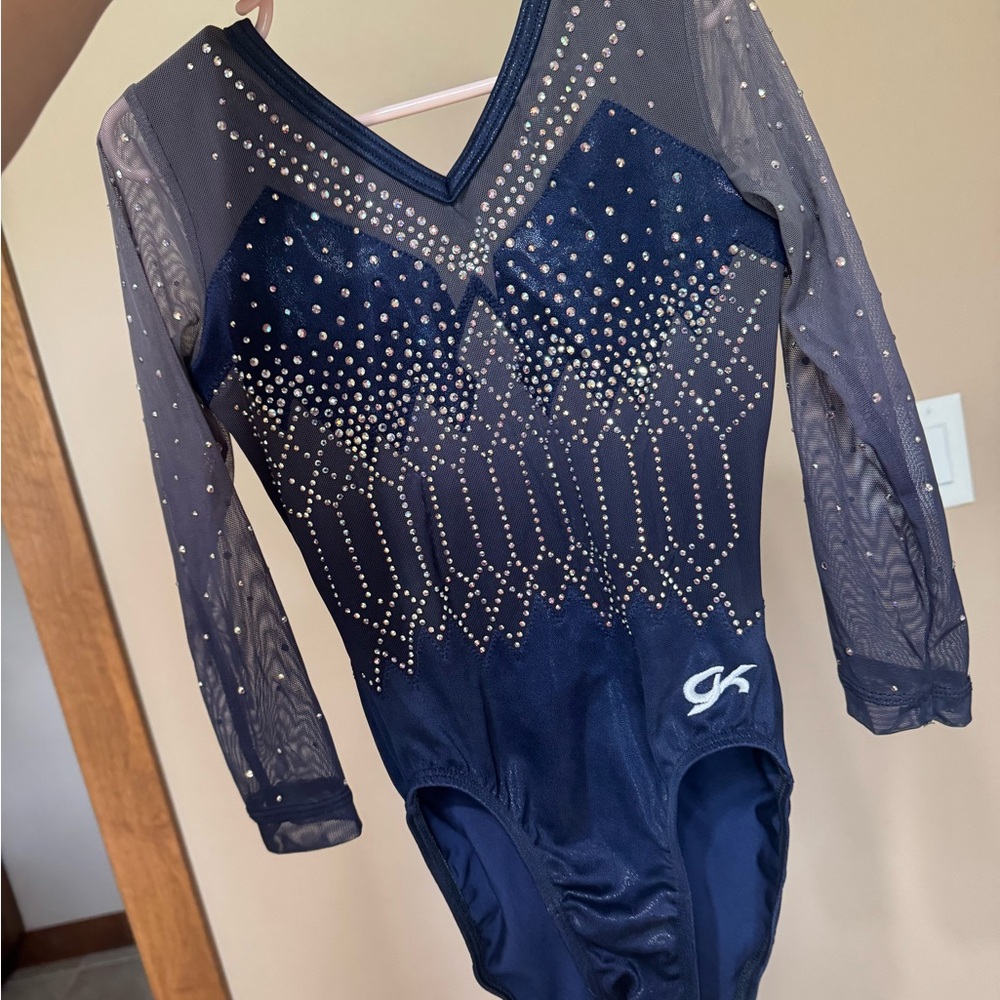 GK Elite Navy Rhinestone Leotard
